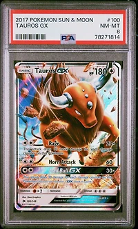 2017 Pokemon Sun & Moon 100 Tauros Gx PSA 8