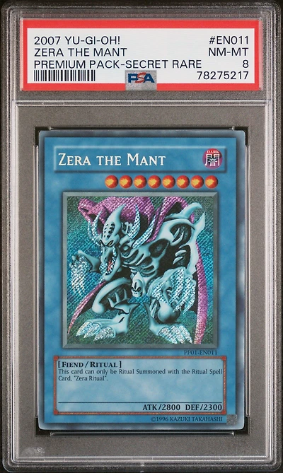 2007 Yu-gi-oh! Premium Pack En011 Zera The Mant Secret Rare PSA 8
