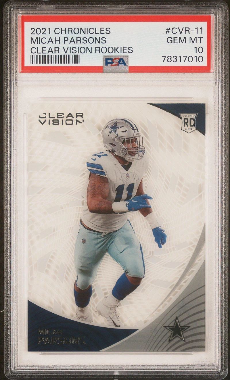 2021 Panini Chronicles Clear Vision Rookies Cvr-11 Micah Parsons PSA 10