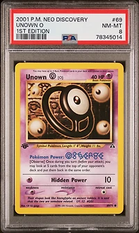 2001 Pokemon Neo Discovery 69 Unown O PSA 8