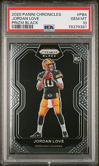 2020 Panini Chronicles Prizm Black Pb4 Jordan Love PSA