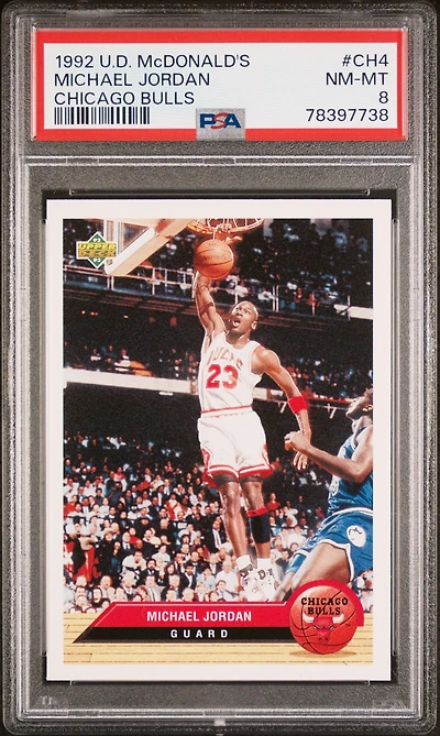 1992 Upper Deck Mcdonald's Ch4 Michael Jordan Chicago Bulls PSA 8