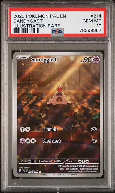 2023 Pokemon Pal En-paldea Evolved 214 Sandygast Illustration Rare PSA 10