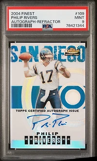 2004 Finest 109 Philip Rivers Autograph-refractor PSA 9