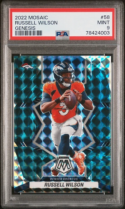2022 Panini Mosaic 58 Russell Wilson Genesis PSA 9