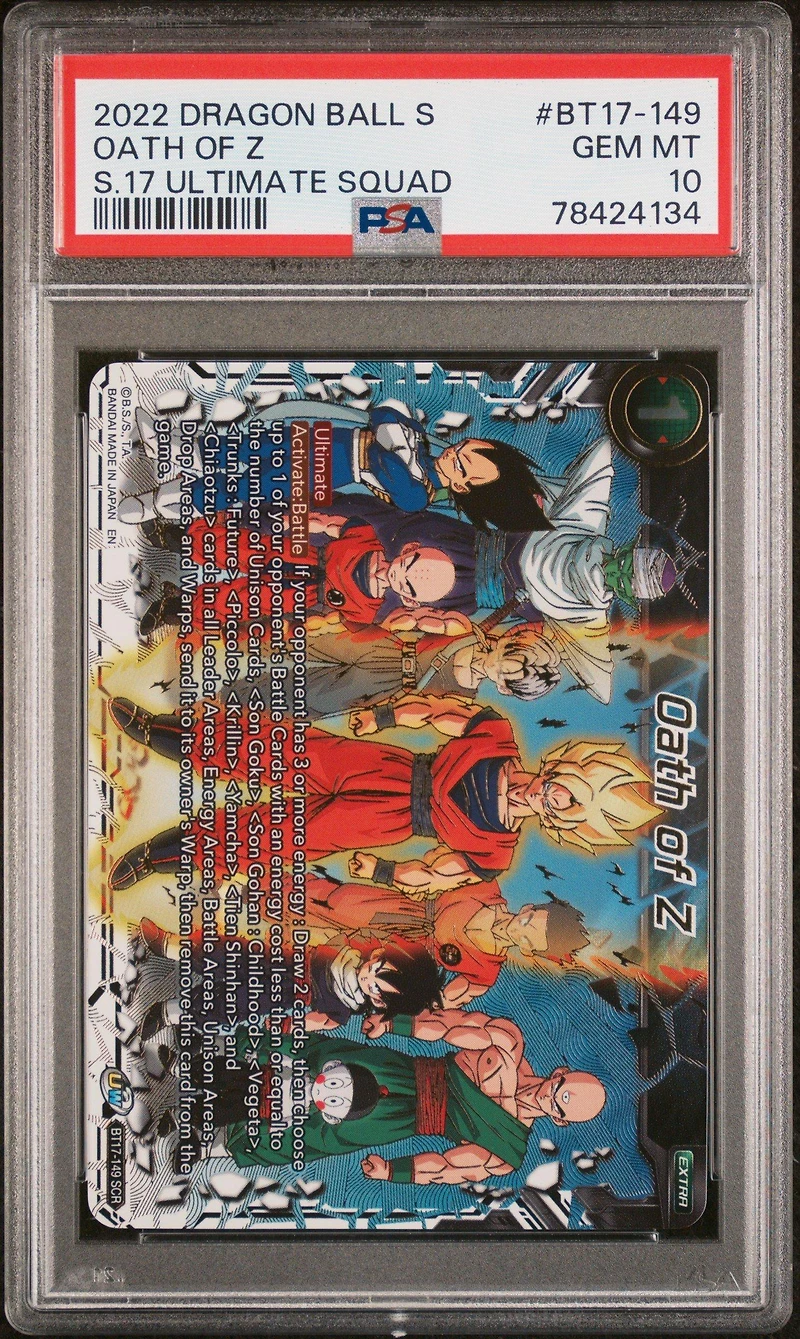 2022 Dragon Ball Super Series 17 Ultimate Squad Bt17-149 Oath Of Z Secret Rare PSA 10