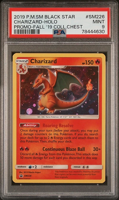2019 Pokemon Sm Black Star Promo Sm226 Charizard-holo Fall 2019 Collector Chest PSA 9