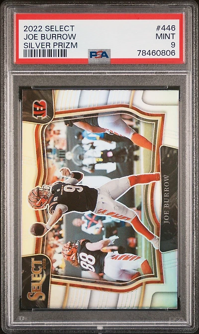 2022 Panini Select 446 Joe Burrow Silver Prizm PSA 9