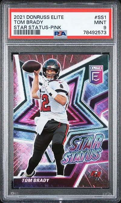 2021 Panini Donruss Elite Star Status Ss1 Tom Brady Pink PSA 9