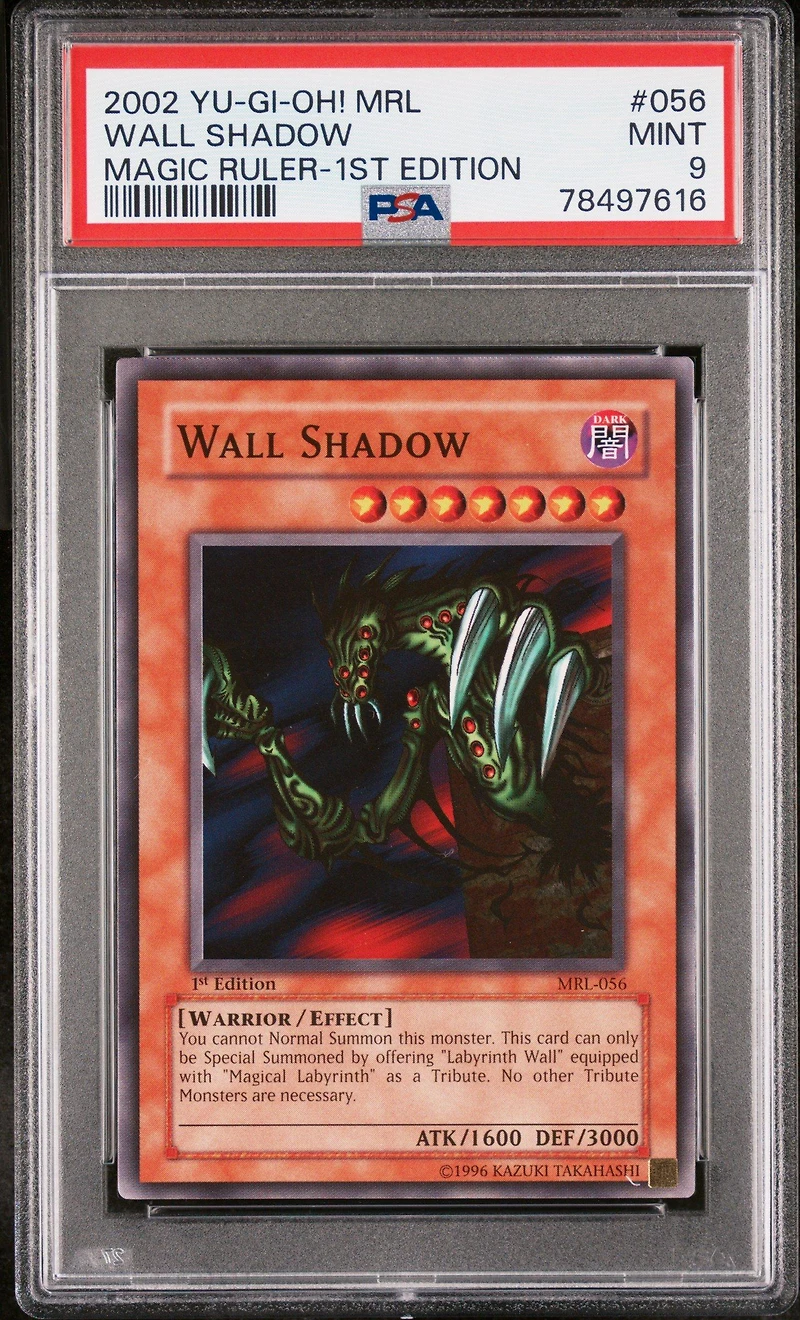 2002 Yu-gi-oh! Mrl-magic Ruler 056 Wall Shadow 1st Edition PSA 9