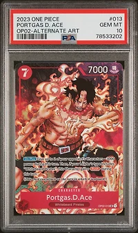 2023 One Piece Op02-paramount War 013 Portgas D. Ace Alternate Art PSA 10