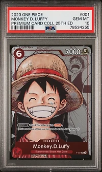 2023 One Piece Premium Bandai Premium Card Collection 25th Edition 001 Monkey D. Luffy PSA 10