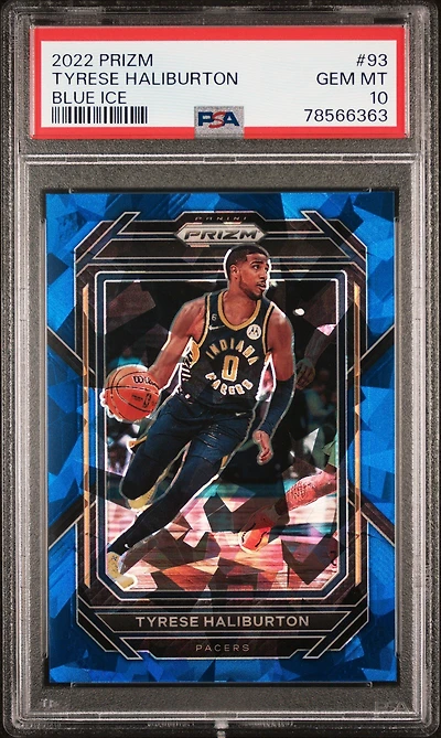 2022 Panini Prizm 93 Tyrese Haliburton Blue Ice PSA 10