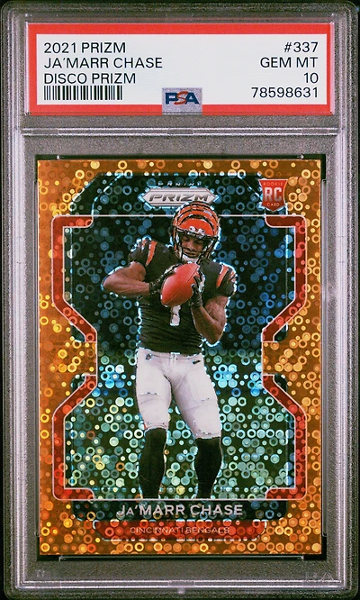 2021 Panini Prizm 337 Ja’marr Chase Disco Prizm PSA