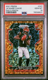 2021 Panini Prizm 337 Ja’marr Chase Disco Prizm PSA