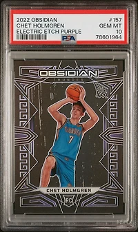 2022 Panini Obsidian 157 Chet Holmgren Electric Etch Purple PSA 10