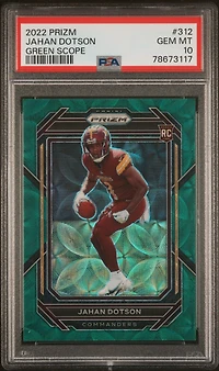 2022 Panini Prizm 312 Jahan Dotson Green Scope PSA 10