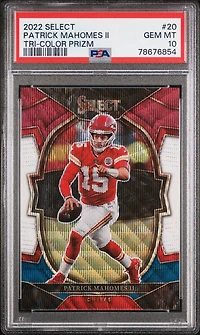 2022 Panini Select 20 Patrick Mahomes Ii Tri-color Prizm PSA 10