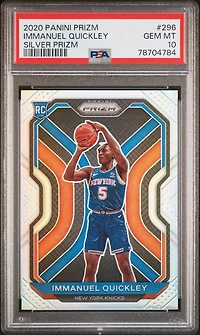 2020 Panini Prizm 296 Immanuel Quickley Silver Prizm PSA 10