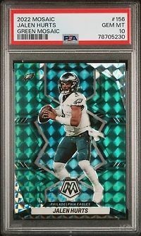 2022 Panini Mosaic 156 Jalen Hurts Green Mosaic PSA 10