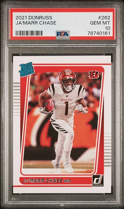 2021 Panini Donruss 262 Ja'marr Chase PSA 10