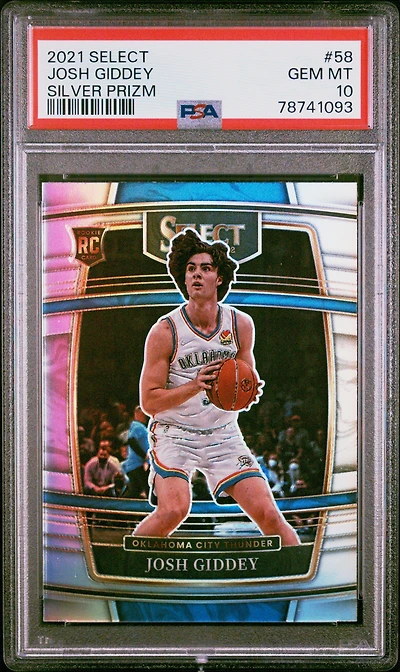 2021 Panini Select 58 Josh Giddey Silver Prizm PSA 10