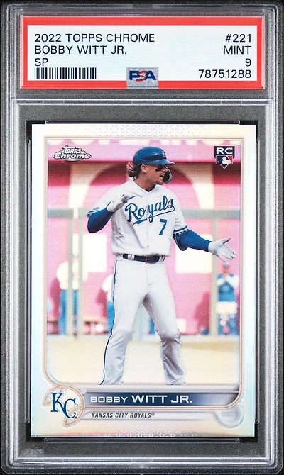 2022 Topps Chrome 221 Bobby Witt Jr. Sp PSA 9
