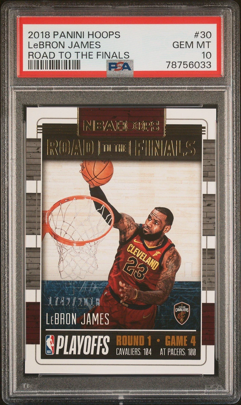 2018 Panini Hoops Road To The Finals 30 Lebron James PSA 10