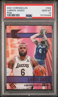 2021 Panini Chronicles 302 Lebron James Pink PSA 10
