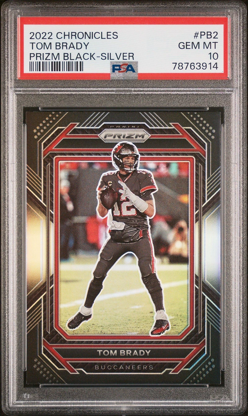 2022 Panini Chronicles Prizm Black Pb2 Tom Brady Silver PSA 10