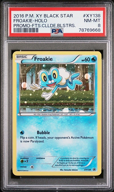 2016 Pokemon Xy Black Star Promo Xy138 Froakie-holo Fates Collide Blisters PSA 8