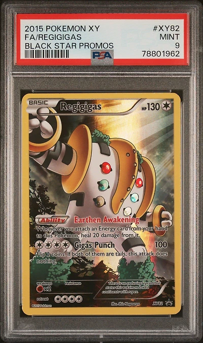 2015 Pokemon Xy Black Star Promos Xy82 Full Art/regigigas PSA 9