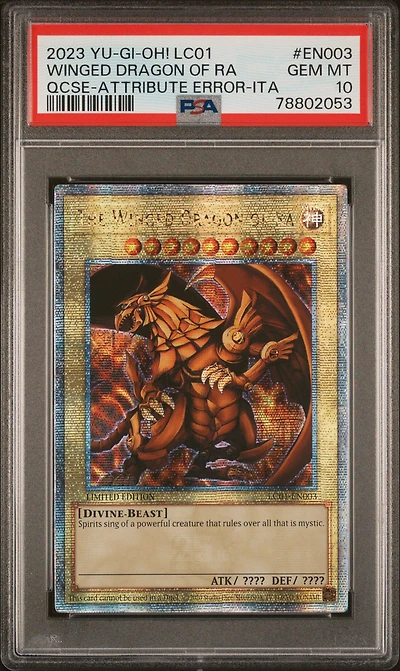 2023 Yu-gi-oh! Lc01-legendary Collection: 25th Anniversary Edition En003 Winged Dragon Of Ra PSA