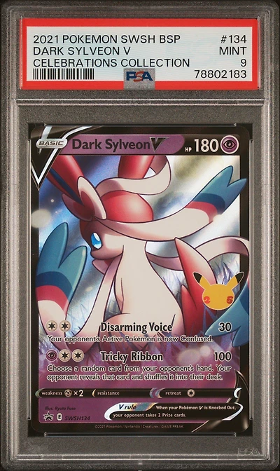 2021 Pokemon Swsh Black Star Promo 134 Dark Sylveon V PSA