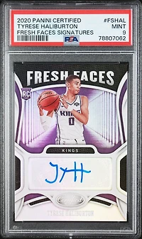 2020 Panini Certified Fresh Faces Signatures Fshal Tyrese Haliburton PSA 9