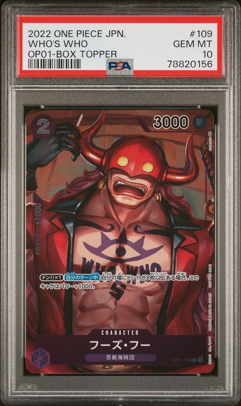 2022 One Piece Japanese Op01-romance Dawn 109 Who's Who Box Topper PSA 10