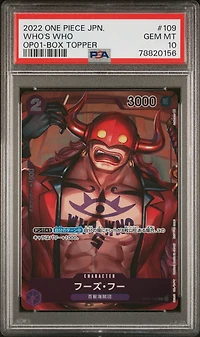 2022 One Piece Japanese Op01-romance Dawn 109 Who's Who Box Topper PSA 10