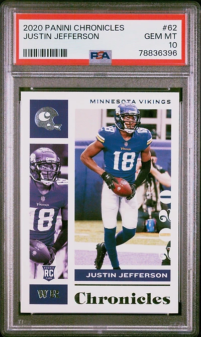 2020 Panini Chronicles 62 Justin Jefferson PSA 10
