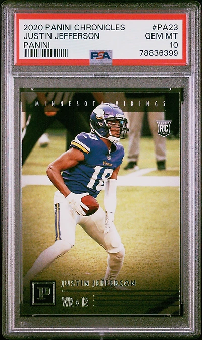 2020 Panini Chronicles Panini Pa23 Justin Jefferson PSA 10