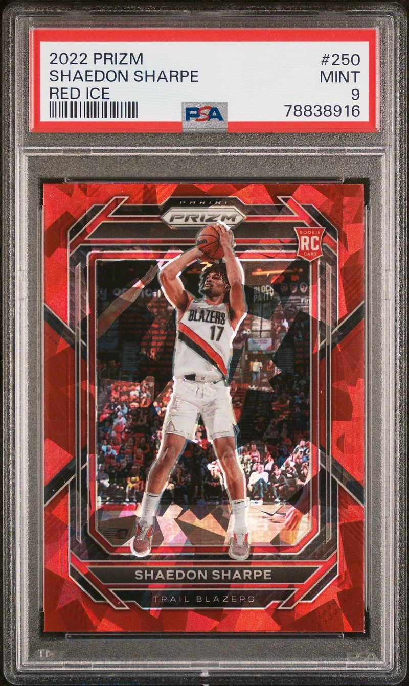 2022 Panini Prizm 250 Shaedon Sharpe Red Ice PSA