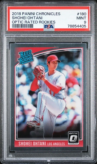 2018 Panini Chronicles Donruss Optic Rated Rookies 180 Shohei Ohtani PSA 9