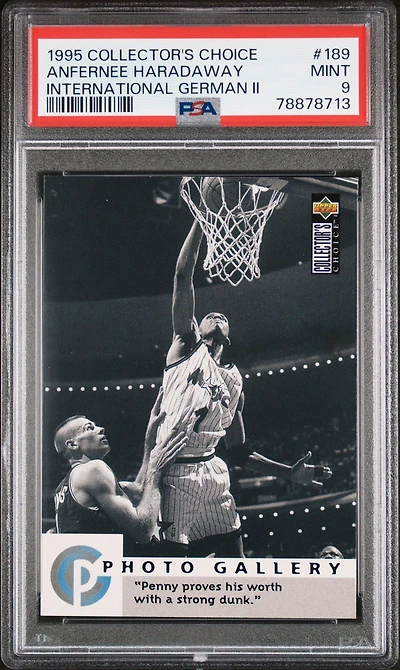 1995 Collector's Choice International German Ii 189 Anfernee Hardaway PSA 9