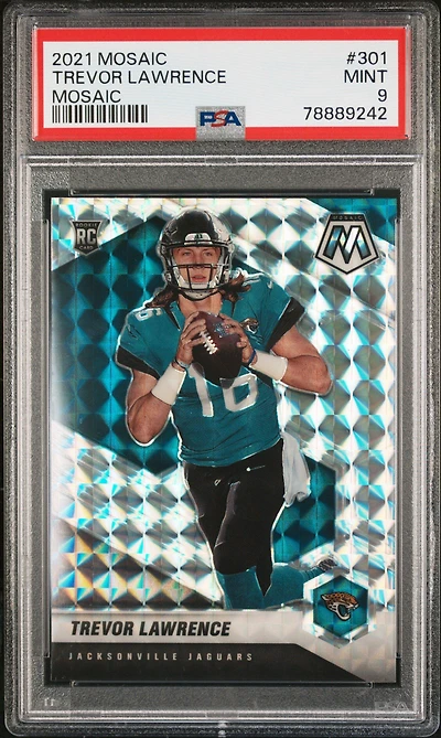 2021 Panini Mosaic 301 Trevor Lawrence Mosaic PSA 9