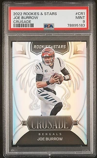2022 Panini Rookies & Stars Crusade Cr1 Joe Burrow PSA 9