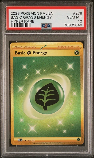 2023 Pokemon Pal En-paldea Evolved 278 Basic Grass Energy Hyper Rare PSA 10
