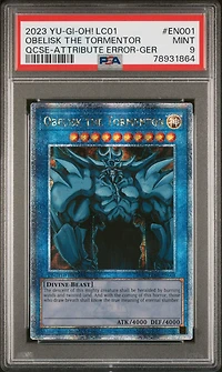 2023 Yu-gi-oh! Lc01-legendary Collection: 25th Anniversary Edition En001 Obelisk The Tormentor Quarter Century Secret Rare-attribute Error-german PSA 9