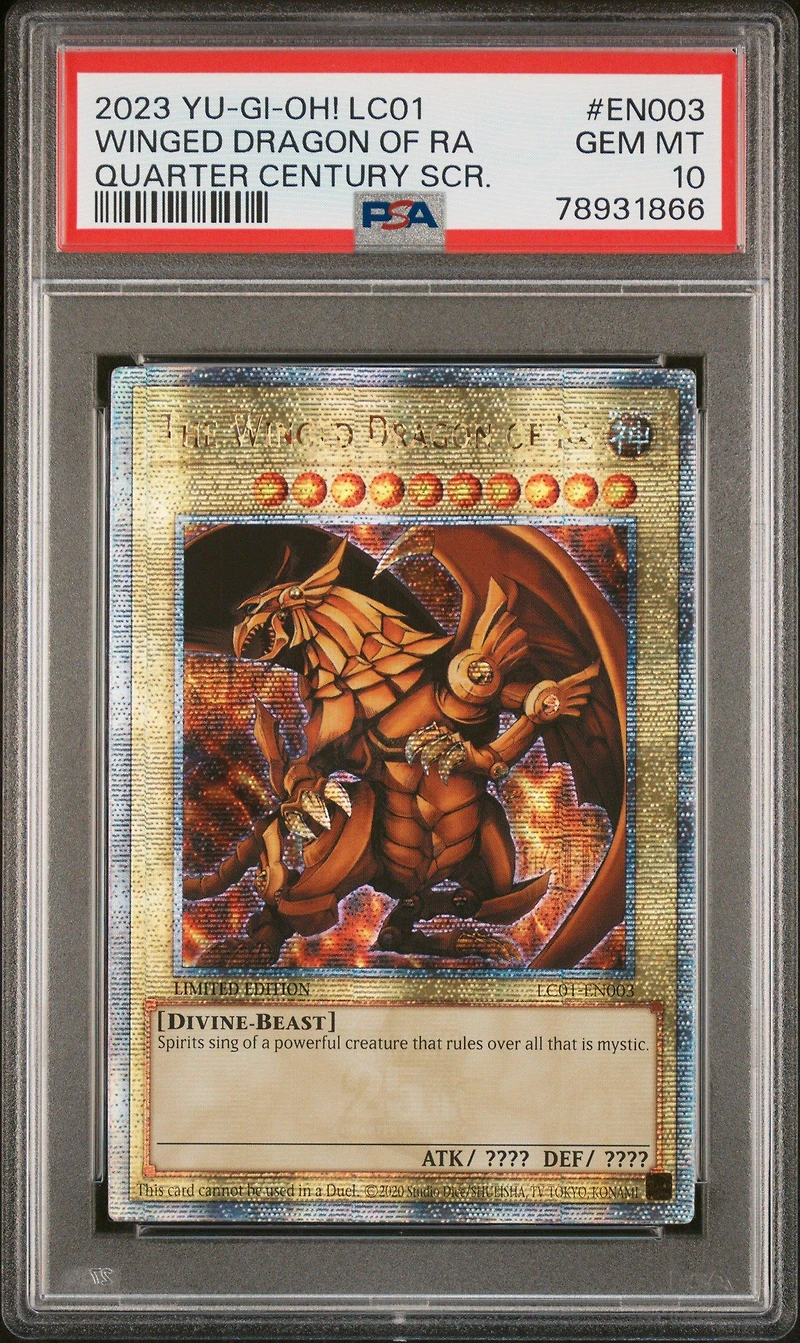2023 Yu-gi-oh! Lc01-legendary Collection: 25th Anniversary Edition En003 The Winged Dragon Of Ra Quarter Century Secret Rare PSA 10