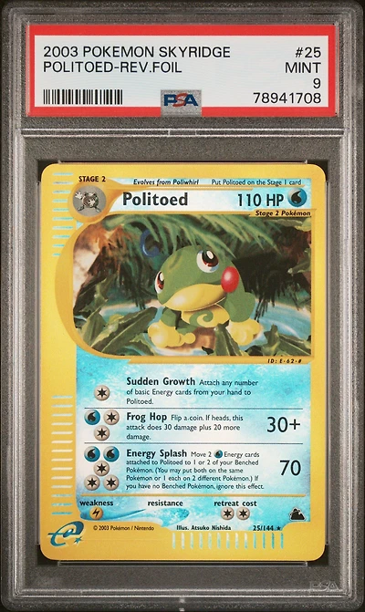 2003 Pokemon Skyridge 25 Politoed-reverse Foil PSA 9
