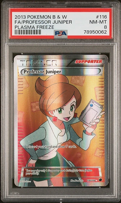 2013 Pokemon Black & White Plasma Freeze 116 Full Art/professor Juniper PSA