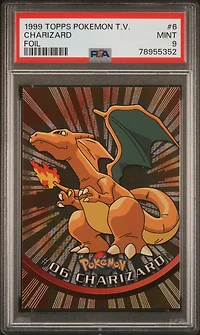 1999 Topps Pokemon Tv 6 Charizard Foil PSA 9